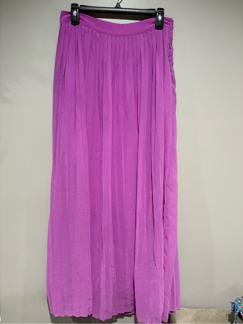 Sabine Piperlime Purple Pleated Maxi Skirt Size M Chiffon Fully Lined Hidden Zip